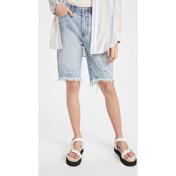 New One Teaspoon Salty Dog Cutoff Trucker Shorts $112 SIZE 26 Distressed - Picture 7 of 9